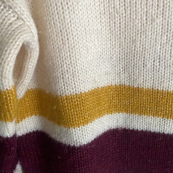 Sezane Burgundy and Cream Striped Sweater - Picture 7 of 16